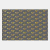 Fancy groen, grijs, Paars, Faux Gold 78th Event # Inpakpapier Vel (Voorkant 2)