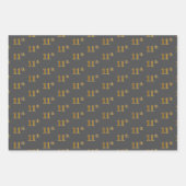 Fancy Groen, Grijs, Paarse, Faux Gold 11e Event # Inpakpapier Vel (Voorkant 2)