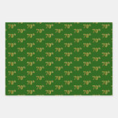 Fancy Groen, Grijs, Paarse, Faux Gold 70ste Evenem Inpakpapier Vel (Voorkant)