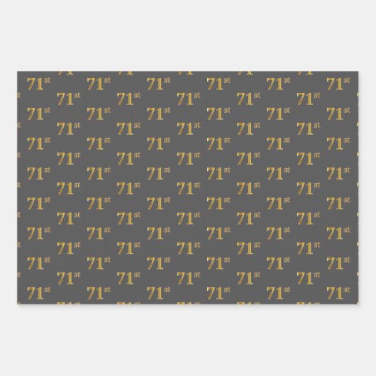 Fancy Groen, Grijs, Paarse, Faux Gold 71e Event # Inpakpapier Vel (Voorkant 2)