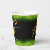 Fancy groene Glitter Sweet 16 Zestien Papierbeker Papieren Bekers (Links)