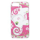 Fancy groene roze olifant Bloemen Case-Mate iPhone Case (Achterkant)
