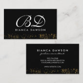 Fancy Grunge van het Manuscript van Monogram Gold Visitekaartje (Voorkant / Achterkant)