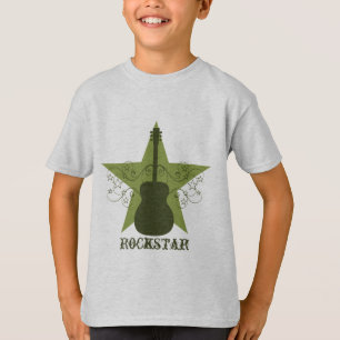 Fancy Guitar Star Swirls Kind T-shirt, groen T-shirt