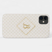 Fancy Gulden en Wit gepersonaliseerd Case-Mate iPhone Case (Achterkant (horizontaal))