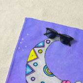 Fancy halve manen met felle kleuren Paarse Strandlaken (In situ)