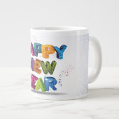 Fancy Happy Nouvel An Texte Spécialité Mug (Devant droit)