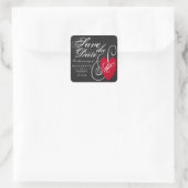 Fancy hart - Chalkboard Save the Date Vierkante Sticker (Tas)
