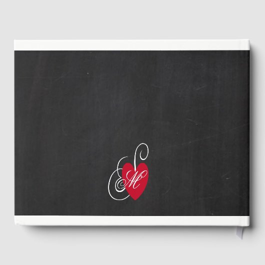  Fancy hart - Chalkboard Wedding Gastenboek (Achterkant)