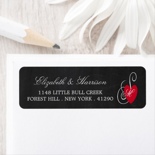  Fancy hart - Chalkboard Wedding Labels (Insitu)