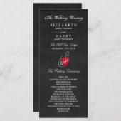 Fancy hart - Chalkboard Wedding Programma (Voorkant / Achterkant)