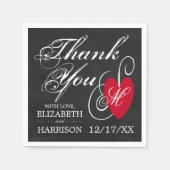  Fancy hart - Chalkboard Wedding Servetten (Voorkant)