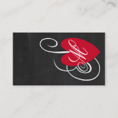 Fancy hart - Chalkboard Wedding Website Informatiekaartje (Achterkant)