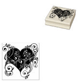 Fancy hart 	rubberstempel (Gestempeld)