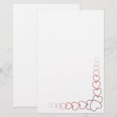 Fancy harten briefpapier (Voorkant / Achterkant)