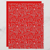 Fancy harten patroon origami paper (Voorkant / Achterkant)