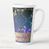 Fancy hartslag Paarse gradiënt met naam latente Mo Latte Mok (Rechts)