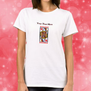 Fancy Heart Dame Speelkaarten Rijen Rode Harten T-shirt