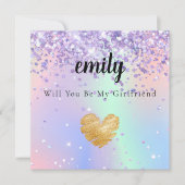 Fancy Holographic Serez-Vous Ma Carte Girfriend (Devant)