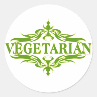 Fancy in het groen - vegetarisch ronde sticker