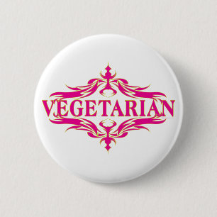 Fancy in roze - groenten ronde button 5,7 cm