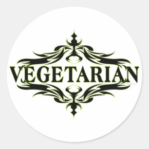 Fancy in zwart - Vegetarisch Ronde Sticker