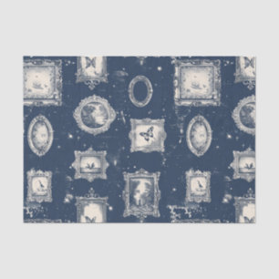  Fancy ingelijste Afbeeldingen op een blauwe achte Tissuepapier