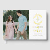 Fancy Initialen Folie bruiloft gastenboek (Voorkant)