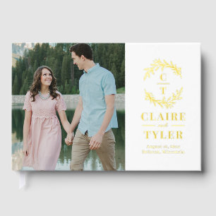 Fancy Initialen Folie bruiloft gastenboek