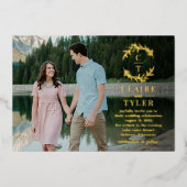 Fancy Initials FOIL Photo Faire-part de mariage (Recto)