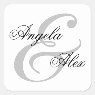 Fancy kalligrafie Ampersand Couple Vierkante Sticker