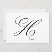Fancy kalligrafie letter H monogram trouw Bedankkaart (Voorkant)