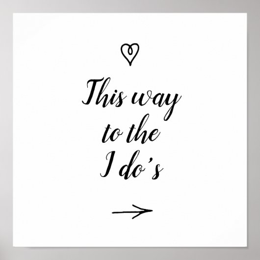 Fancy kalligrafie Op deze manier naar de bruiloft Poster (Voorkant)