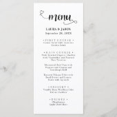 Fancy kalligrafie script rustieke bruiloft menu's (Voorkant)