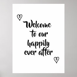 Fancy kalligrafie Welkom bij onze bruiloft in het  Poster