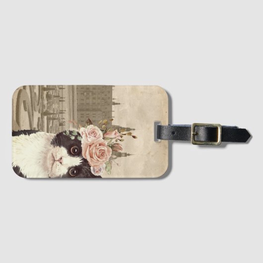 Fancy kat en het kasteel bagagelabel (Voorkant (horizontaal))