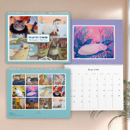 Fancy katten portretten kunst kalender