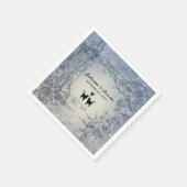 Fancy kattenliefhebbers blauw gepersonaliseerd servetten (Hoek)