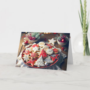 Fancy kerst suikerkoekjes feestdagen kaart