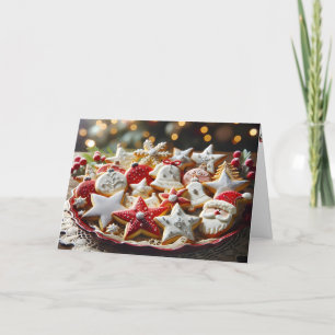 Fancy kerst suikerkoekjes feestdagen kaart