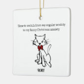 Fancy kerstangst keramisch ornament (Links)