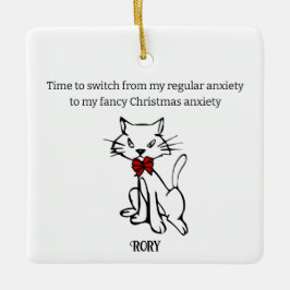 Fancy kerstangst keramisch ornament