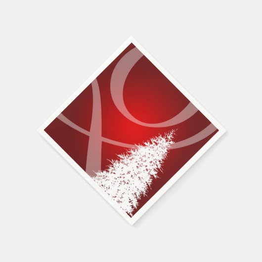 Fancy kerstboomfeestdagen — Rood design wit Servetten (Hoek)