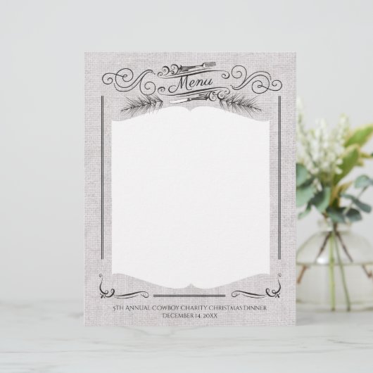 Fancy kerstfeestmenu met vorkmes (Staand voorkant)