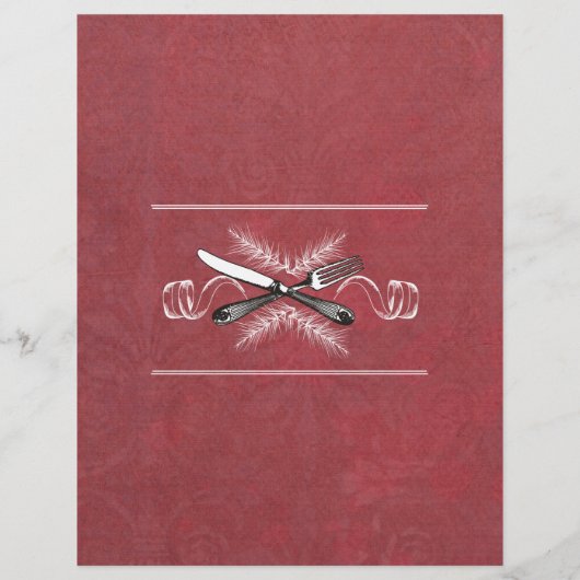 Fancy kerstfeestmenu met vorkmes (Achterkant)