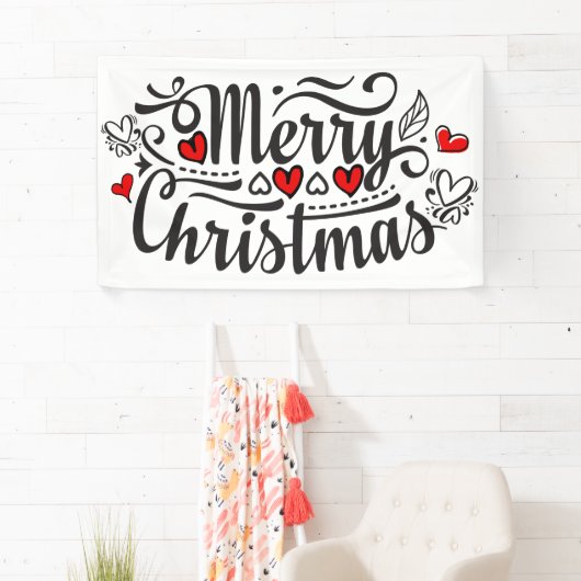 Fancy kerstkalligrafie met vrolijk kerstfeest spandoek (Insitu)