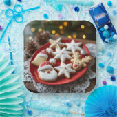 Fancy kerstkoekjes papieren bordje (Feest)