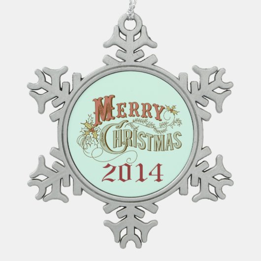 Fancy kerstontwerp tin sneeuwvlok ornament (Voorkant)