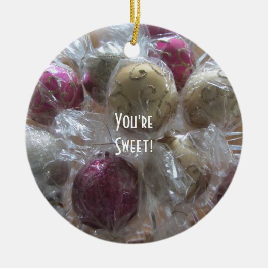 Fancy kerstSnoep Keramisch Ornament (Voorkant)