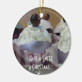 Fancy kersttaart keramisch ornament (Links)